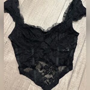 SHEIN Lace Black Crop Top / Lingerie XS